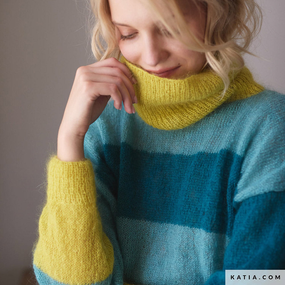 Patroon breien haken dames trui herfst winter katia — gemaakt met Katia Silky Mohair (28)
