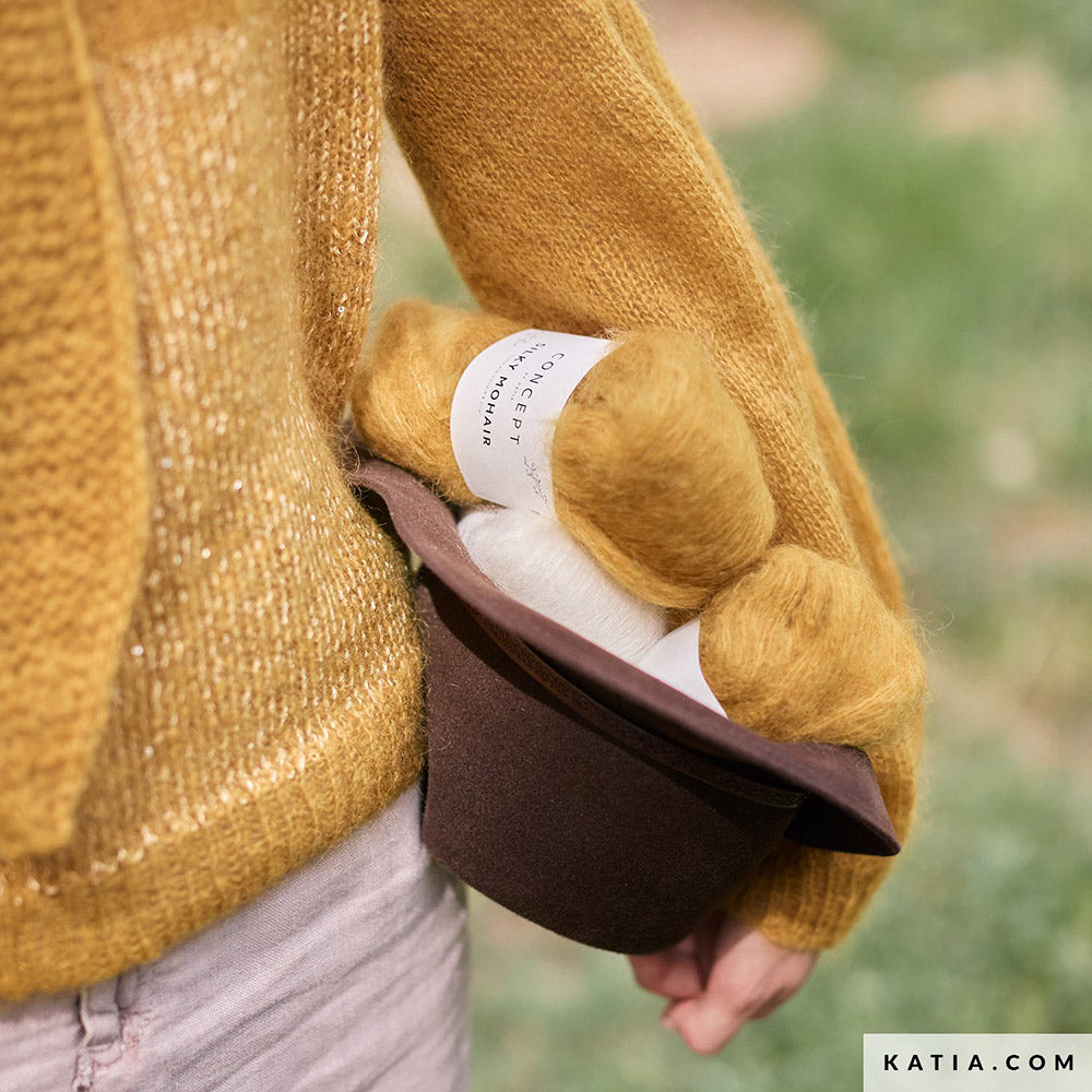 Patroon breien haken dames omslagdoek herfst winter katia — gemaakt met Katia Silky Mohair (4)