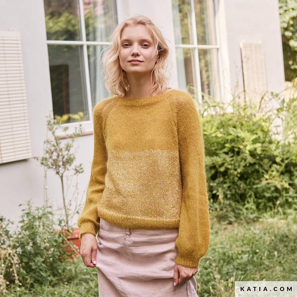 Patroon breien haken dames trui herfst winter katia — gemaakt met Katia Silky Mohair (13)