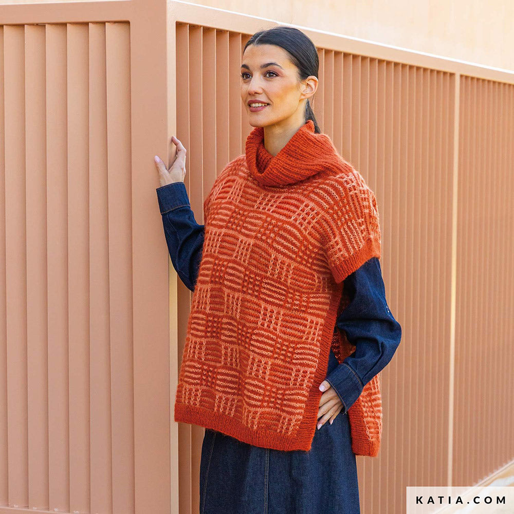 Patroon breien haken dames vest herfst winter katia — gemaakt met Katia Soft Gratte (4)