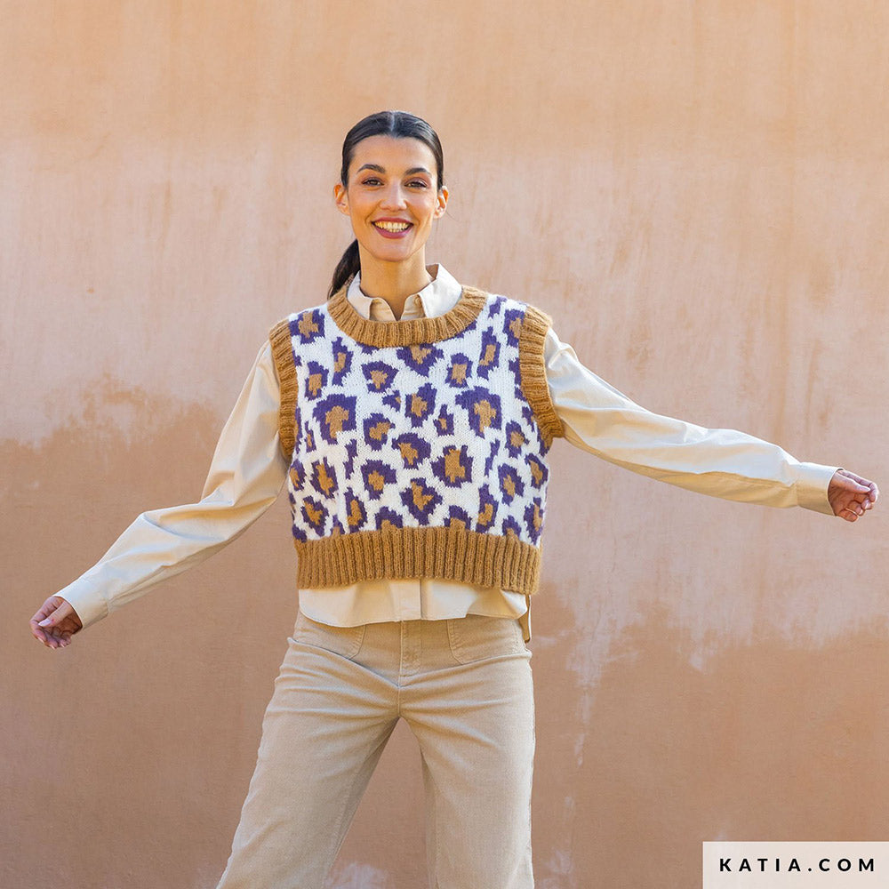 Patroon breien haken dames vest herfst winter katia — gemaakt met Katia Soft Gratte (12)