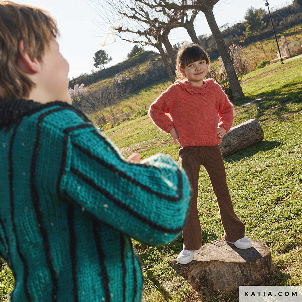 Patroon breien haken kinderen trui herfst winter katia — gemaakt met Katia Soft Gratte (2)