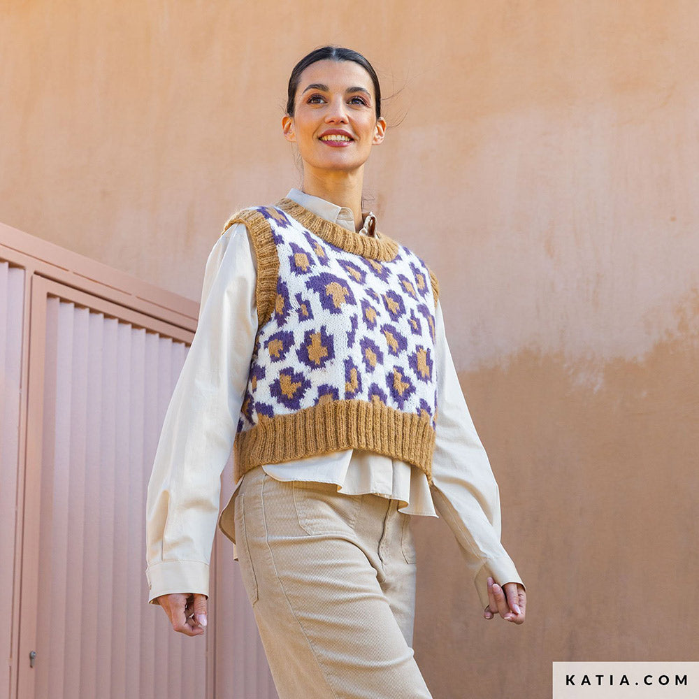 Patroon breien haken dames vest herfst winter katia — gemaakt met Katia Soft Gratté (14)