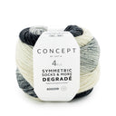 Katia Symmetric Socks & More - Degradé 050 Wit-Zwart
