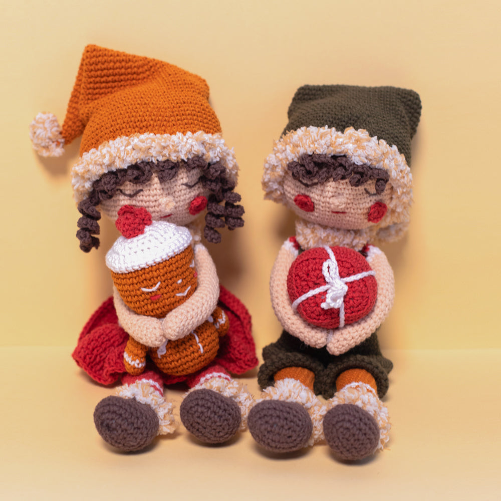 Safari — gemaakt met Kerst Elfjes Jongen & Meisje Haakpakket