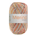 Lana Grossa Meilenweit 100 Merino Extrafine Mountain 7602 Rood/Geel/Turquoise/Oranje/Ecru/Donkergrijs gestreept