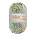 Lana Grossa Meilenweit 100 Merino Extrafine Mountain 7603 Limoen/Grijs-/Donkergroen/Jade/Mosterdgeel/Mint gestreept