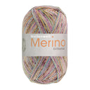 Lana Grossa Meilenweit 100 Merino Extrafine Mountain 7608 Licht-/Donkerbruin/Terracotta/Petrol/Roodviolet/Pistache/Ecru gestreept