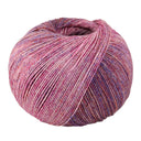 Lana Grossa Meilenweit 100 Merino Extrafine Shades 7224 Roze/Roze/Oker/Blauwviolet/Donkerrood