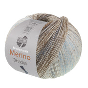 Lana Grossa Meilenweit 100 Merino Extrafine Shades 7234 Mint/Licht-/Donkergrijs/Grijsbruin