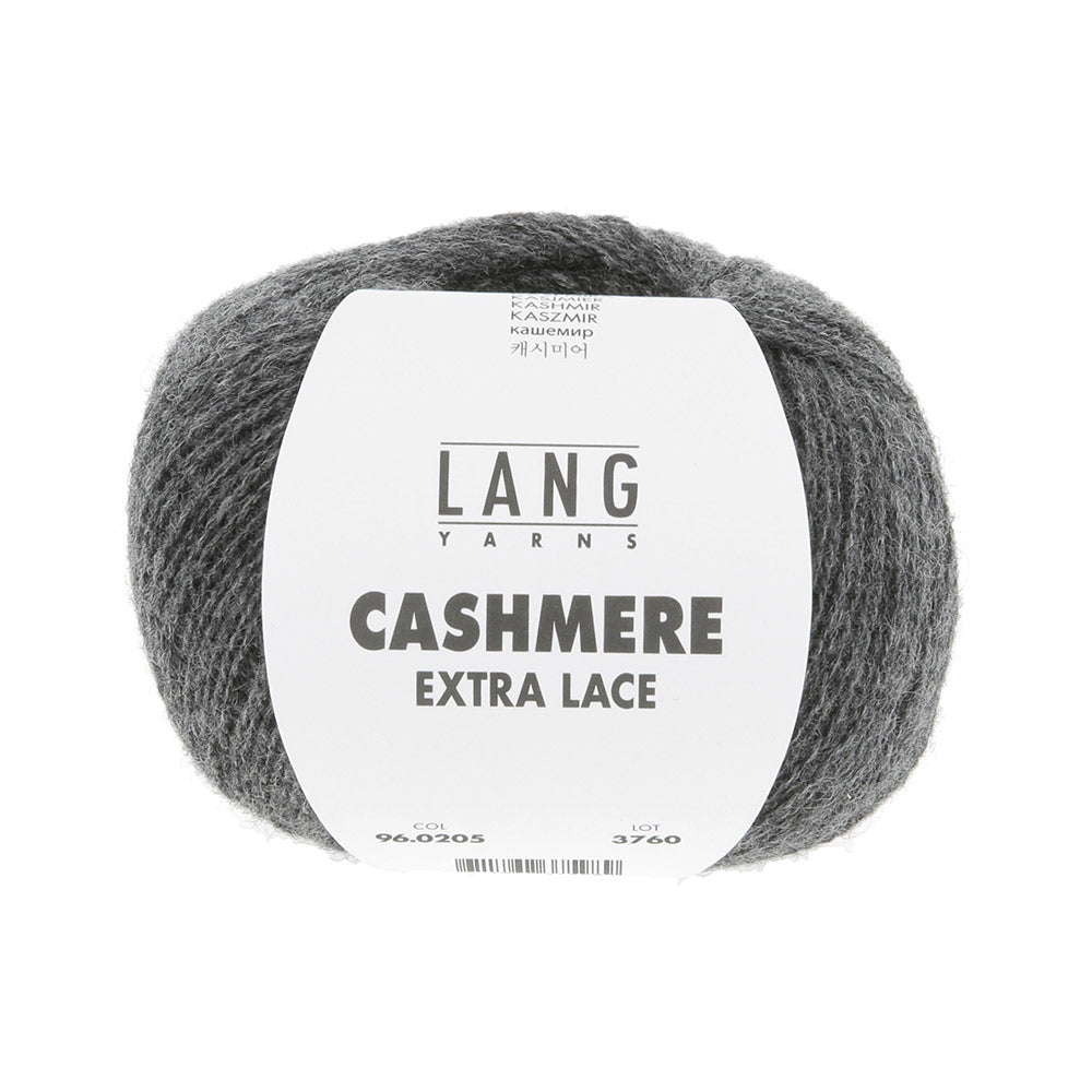 Lang Yarns Cashmere Extra Lace 0205 Donkergrijs Mélange