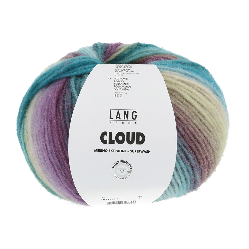 Lang Yarns Cloud 0020 Donkergroen/Olijf/Lichtblauw/Rood