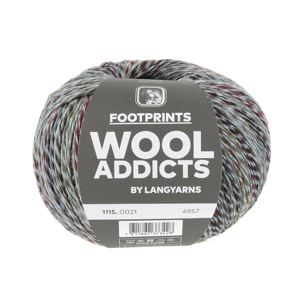 Lang Yarns Footprints 0021 Bordeaux/Grijs/Lavendel