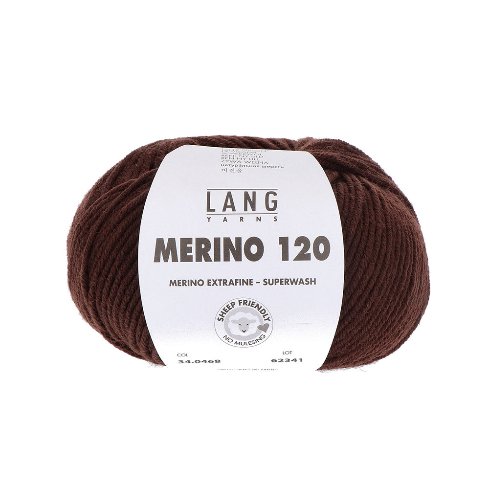 Lang Yarns Merino 120 0468 Donker Bruin