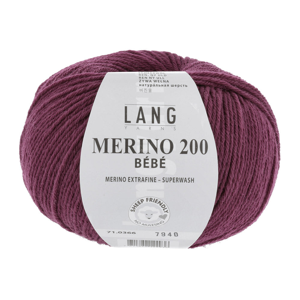 Lang Yarns Merino 200 Bebe 0366 Bosbes