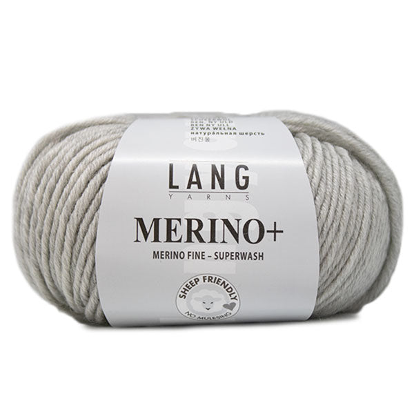 Lang Yarns Merino+ 0223 Lichtgrijs Gemêleerd