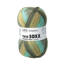 Lang Yarns Twin Soxx Merino 4-Fach 0554 Olijf/Turkoois/Blauw 1151 Forest