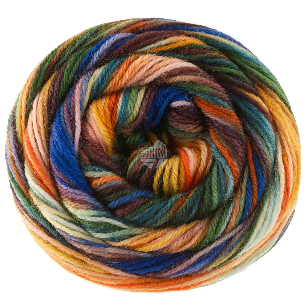 Bol Lana Grossa Meilenweit 100 Cascata 5201 sokkengaren in de kleuren Goud- / Donkerbruin / Mokka / Koningsblauw / Lila / Roze / Roest / Donkergroen / Licht- / Muisgrijs