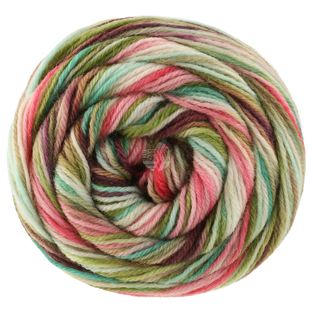 Bol Lana Grossa Meilenweit 100 Cascata 5205 sokkengaren in de kleuren Mokka / Donker- / Grijsbruin / Roze / Zacht- / Linde- / Grijsgroen / Jade / Roze / Turquoise