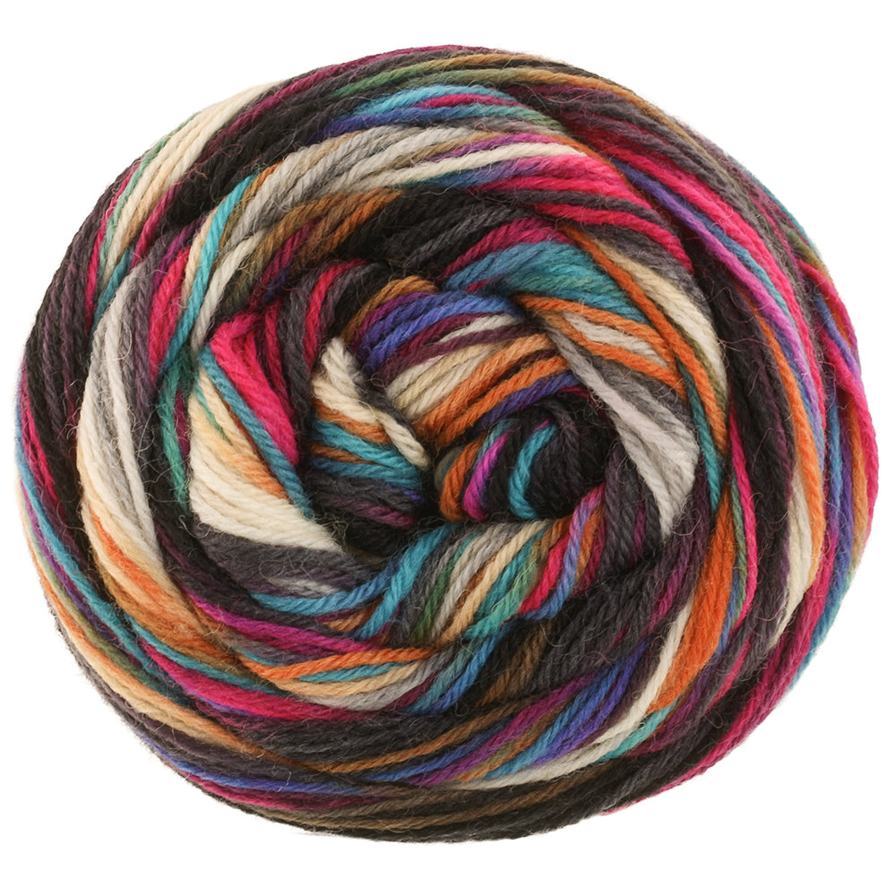 Bol Lana Grossa Meilenweit 100 Cascata 5206 sokkengaren in de kleuren Zwart / Grijs / Licht- / Zilvergrijs / Oker / Bruin / Rood / Roze