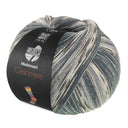 Lana Grossa Meilenweit 100 Cashmere Pista 143 Staal-/Donker-/Licht-/Muisgrijs/Pastelblauw gestreept