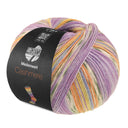 Lana Grossa Meilenweit 100 Cashmere Pista 145 Lila/Violet/Wit/Grijsgroen/Oranje/Hemelsblauw/Citroengeel gestreept