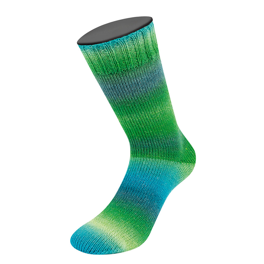 Lana Grossa Meilenweit 100 Color Mix Sparks 7612 Zeegroen/Smaragd/Jade/Petrol/Donkergroen