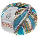 Lana Grossa Meilenweit 100 Seta Giappone 3390 Braam/Groen/Turquoiseblauw/Roodviolet/Wit/Oker/Lichtgroen