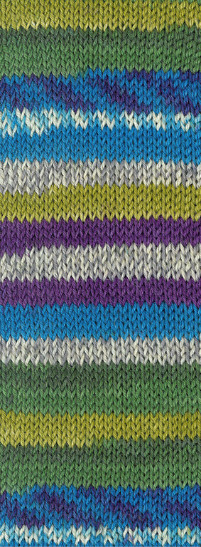 Lana Grossa Meilenweit 6-Fach 150 Cervinia 9759 Olijf/Violet/Licht-/Middelgrijs/Blauw/Donkergroen - gebreid kleurvoorbeeld