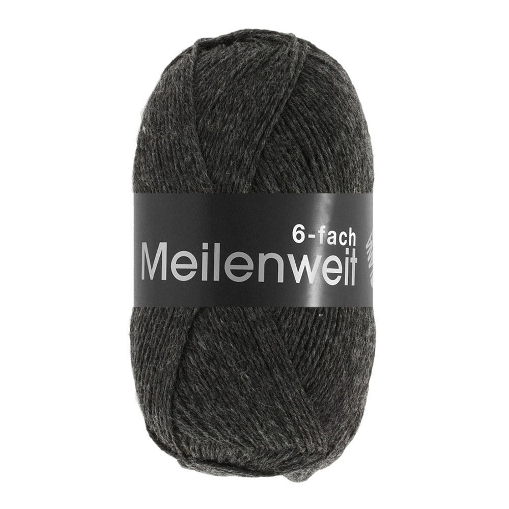 Lana Grossa Meilenweit 6-Fach 150 Mélange 8853 Antraciet - bol garen