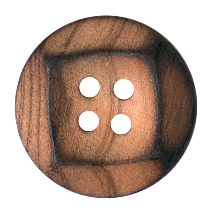 Milward Houten Knoop Rond met Vierkant 22mm (2 stuks) (2)