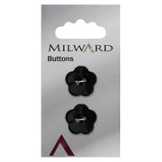 Milward Knoop Bloem Zwart 20mm (2 stuks)