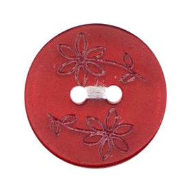 Milward Knoop Transparant Rood Met Bloem 17mm (3 stuks) (2)