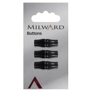 Milward Langwerpige Zwarte Knoop 25mm (3 stuks)