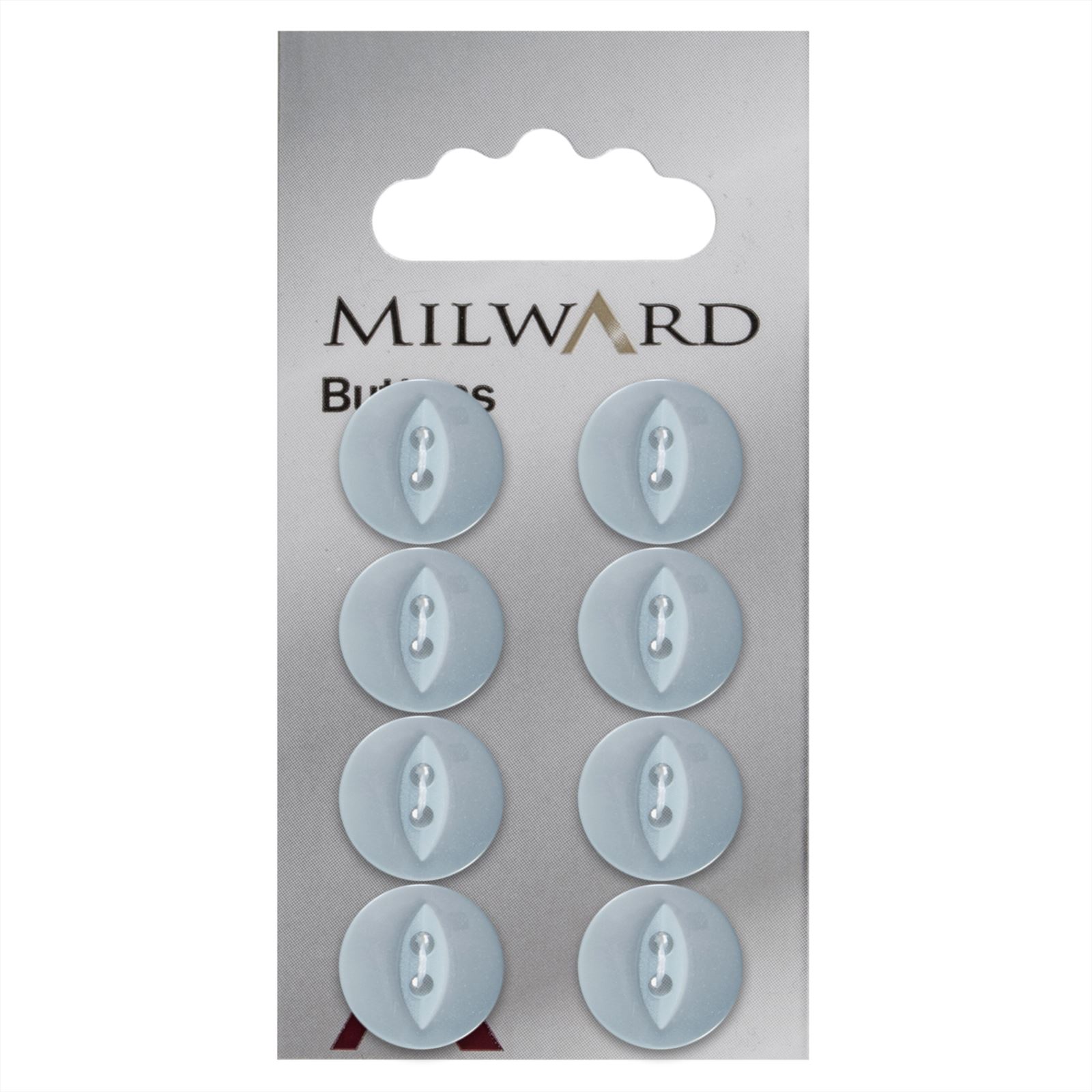 Milward Parelmoer Knoop IJsblauw 13mm (8 stuks)