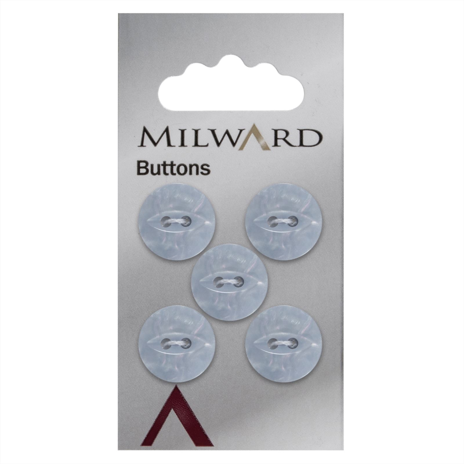 Milward Parelmoer Knoop Witblauw 15mm (5 stuks)