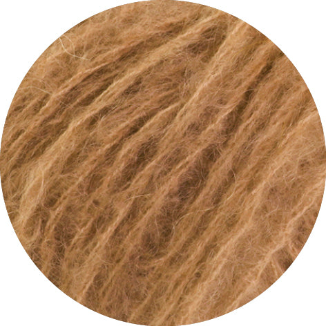 Lana Grossa Mohair Di Gio 024 Camel - detailfoto van de zachte mohairstructuur in Camel
