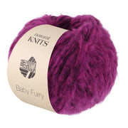 Lana Grossa Baby Furry 001 Donkerfuchsia - productfoto van het pluizige garen