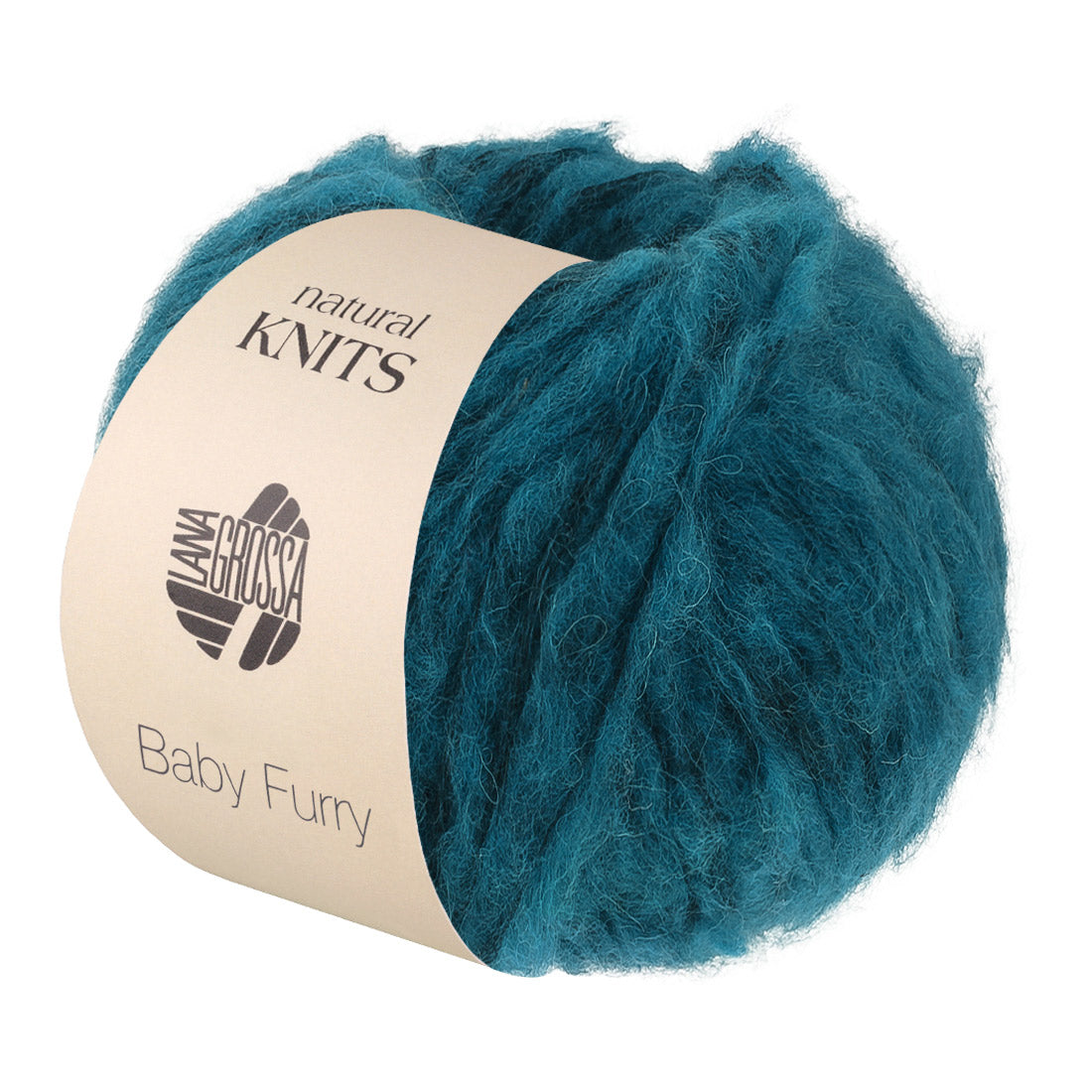 Lana Grossa Baby Furry 007 Donkerpetrol - productfoto van het pluizige garen