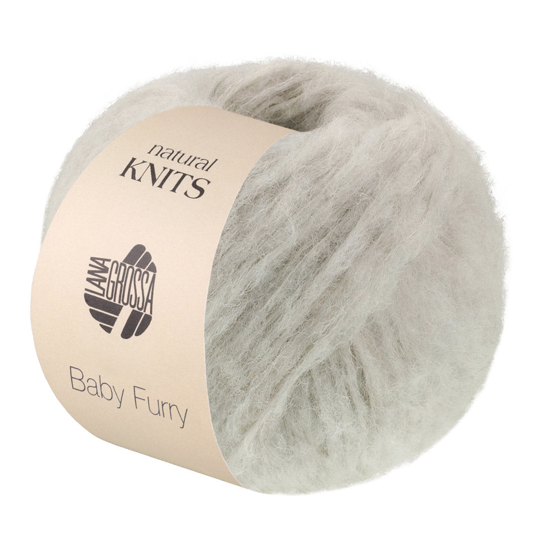 Lana Grossa Baby Furry 010 Lichtbeige - productfoto van het pluizige garen