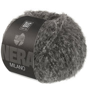 Lana Grossa Milano 002 Donkergrijs gemêleerd - bol garen in de kleur van voren