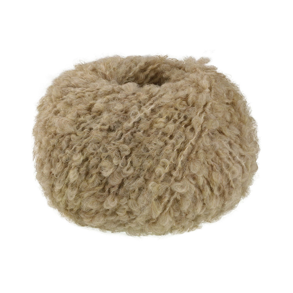 Lana Grossa Orsetto 0006 Beige - productfoto van het bouclégaren in de bijbehorende kleur