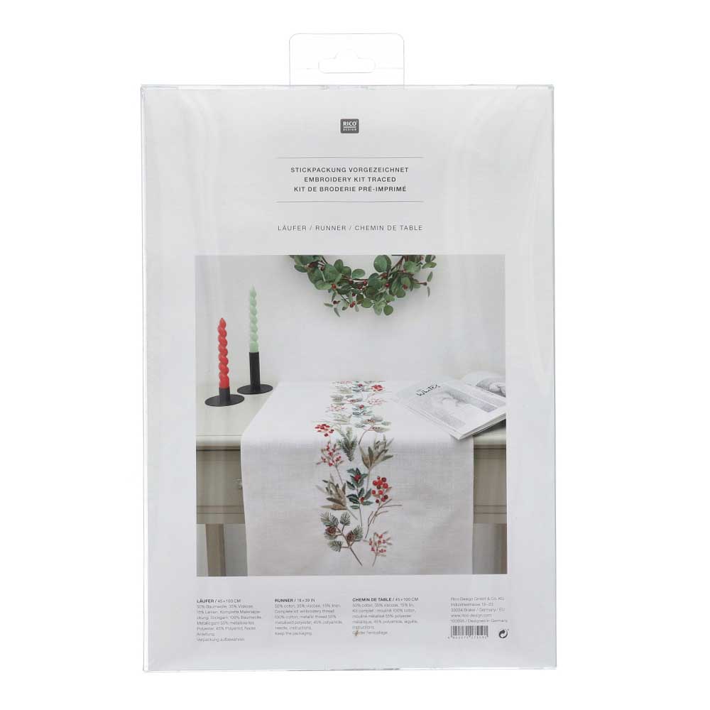 Rico Kerstkrans Tafelloper Borduurpakket (2)