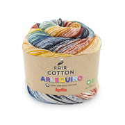 Katia Fair Cotton Arlequino 255 Blauw-Rood-Oker