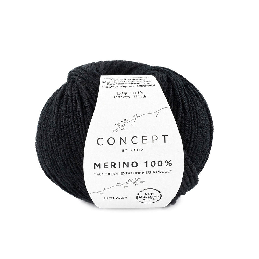 Katia Merino 100% 002 Zwart