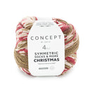 Katia Symmertric Socks & More - Christmas 202 Beige-Rood-Wit
