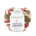 Katia Symmertric Socks & More - Christmas 200 Beige-Wit-Rood