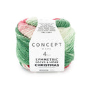 Katia Symmertric Socks & More - Christmas 101 Groen-Rood-Wit