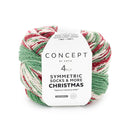 Katia Symmertric Socks & More - Christmas 102 Groen-Rood-Wit