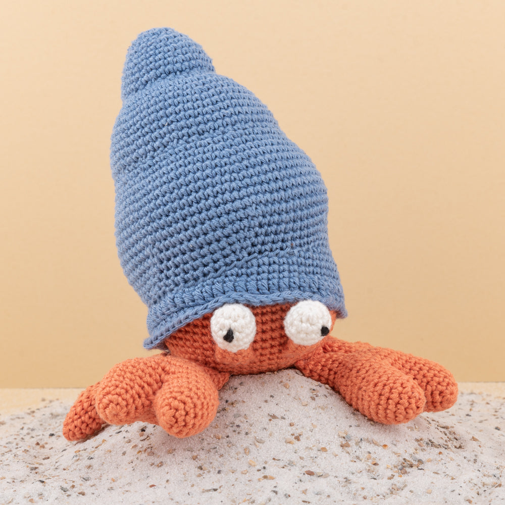 Brendan the hermit crab — gemaakt met Yarn and Colors Brendan the Hermit Crab Haakpatroon
